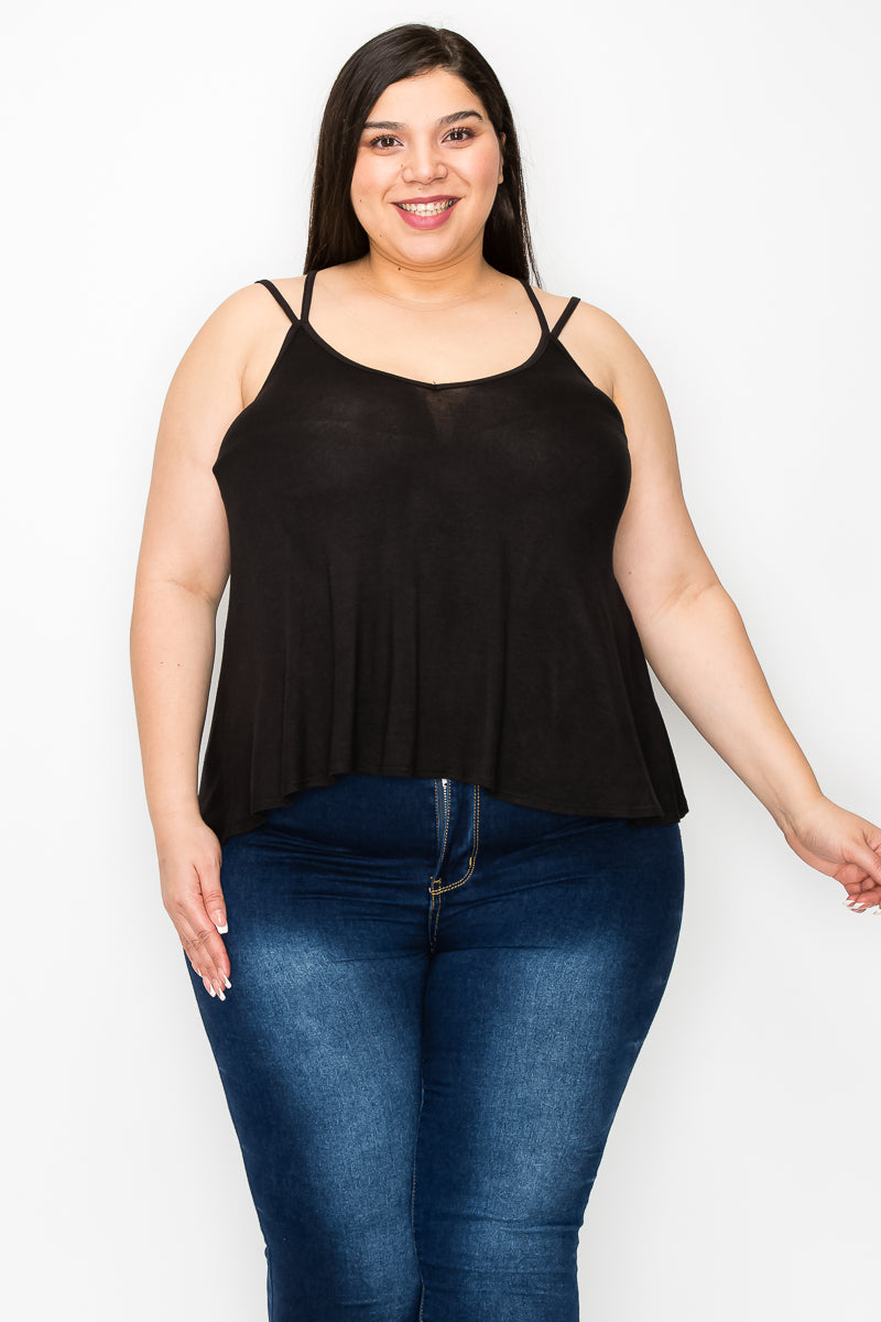 Plus size double strap camisole top