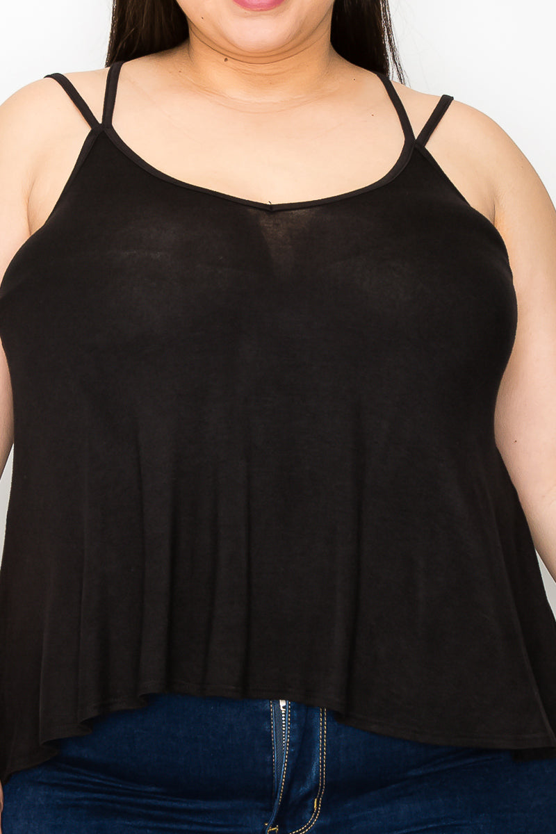 Plus size double strap camisole top