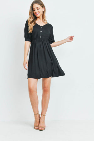 Short Sleeve button front peasant dress