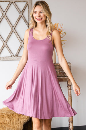 Casual tank peplum swing mauve dress