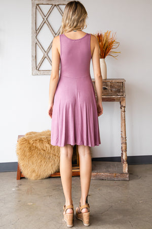 Casual tank peplum swing mauve dress