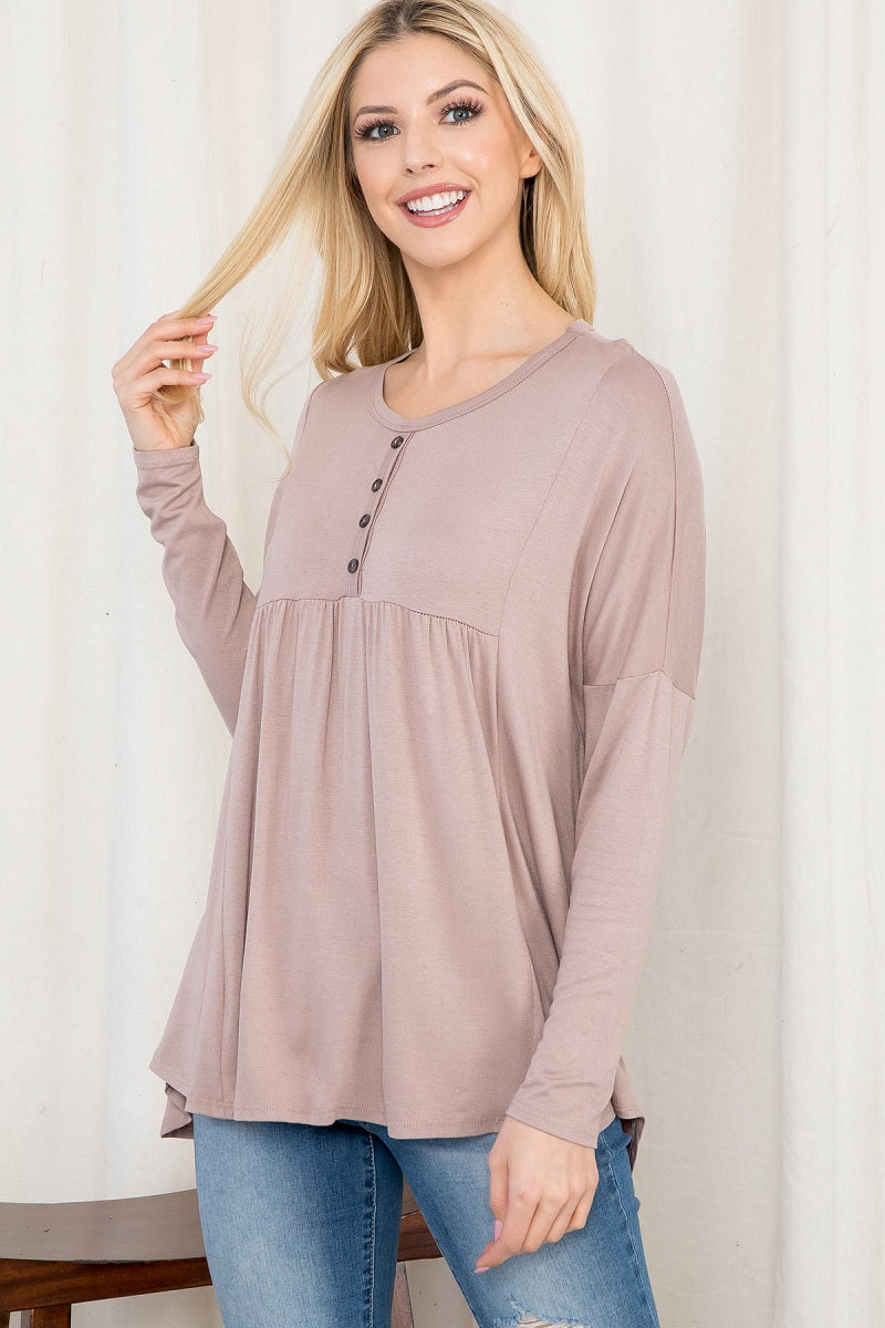 Long Sleeve button empire top