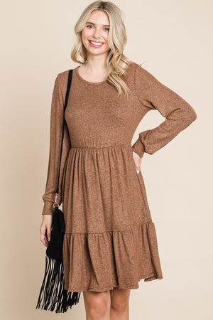 Long Sleeve round neck tier coco dress