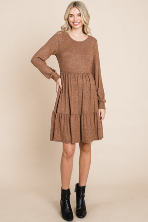 Long Sleeve round neck tier coco dress