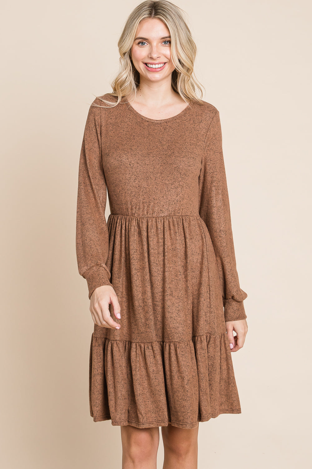 Long Sleeve round neck tier coco dress