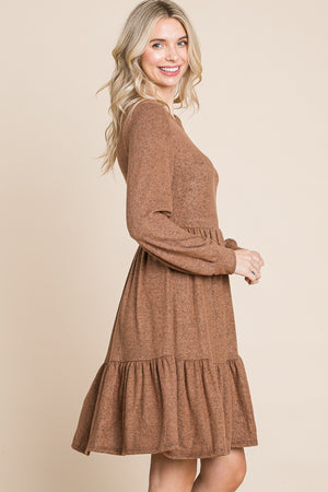 Long Sleeve round neck tier coco dress