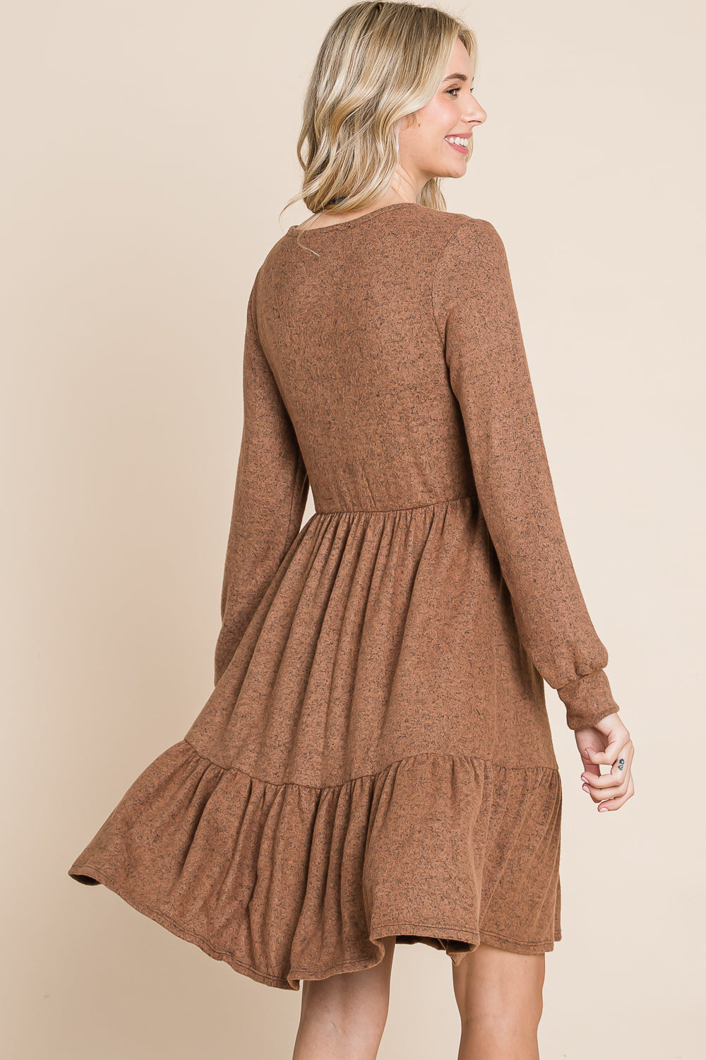 Long Sleeve round neck tier coco dress