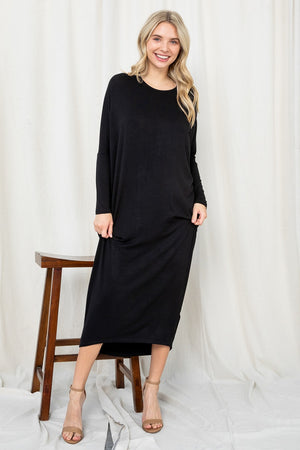 Long Sleeve Dolman black dress