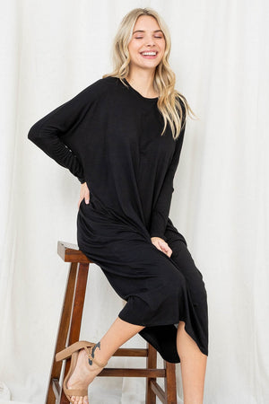 Long Sleeve Dolman black dress