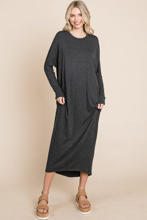 Long Sleeve Dolman charcoal dress