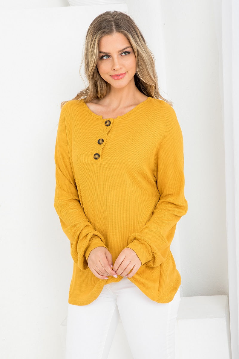 Long sleeve button from thermal top